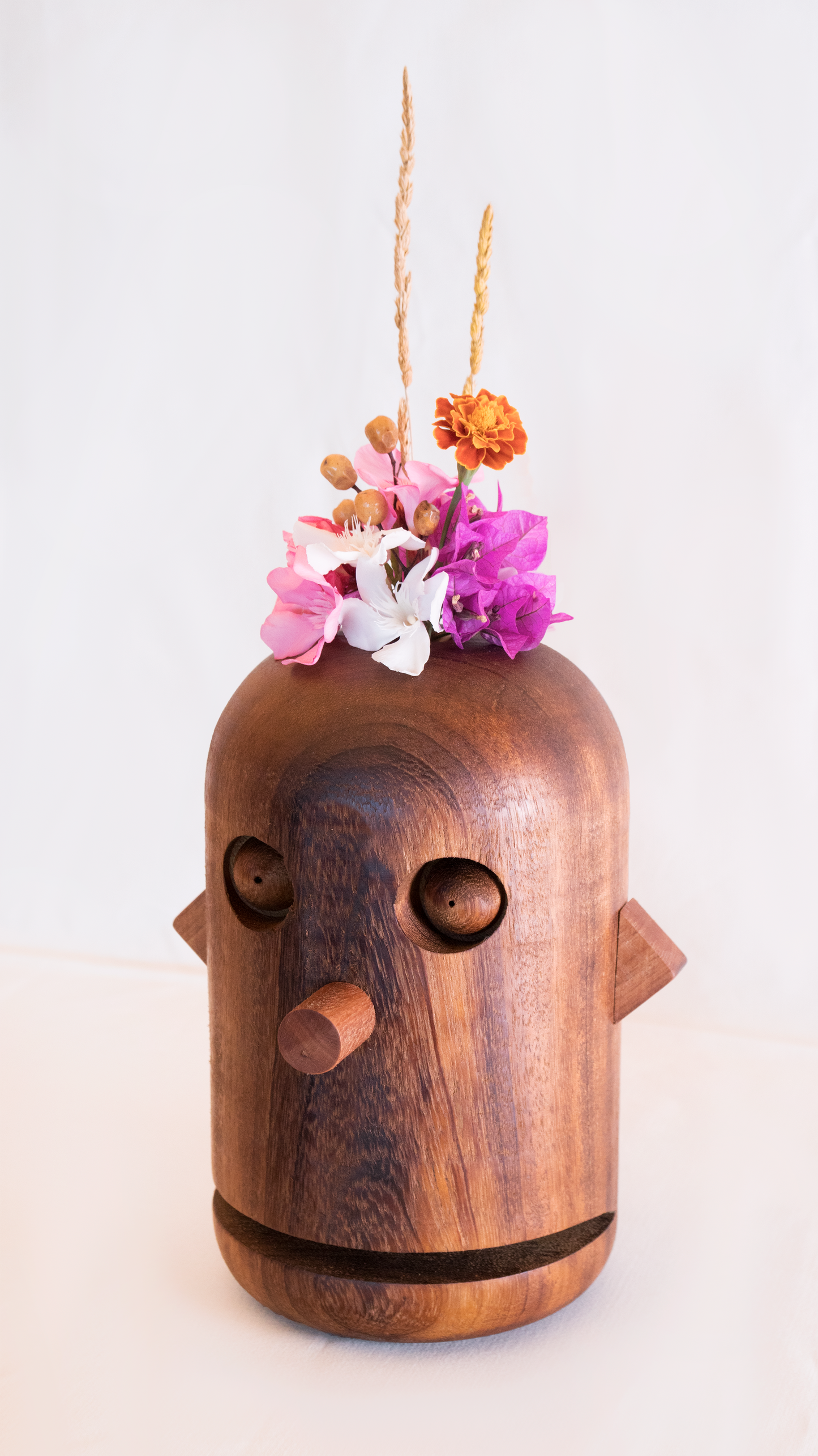 Florero cabeza de madera Porris pieza #1