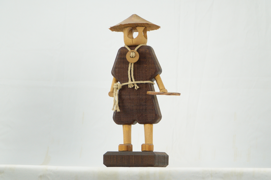 "Four Winds Monk" Wooden Figure
