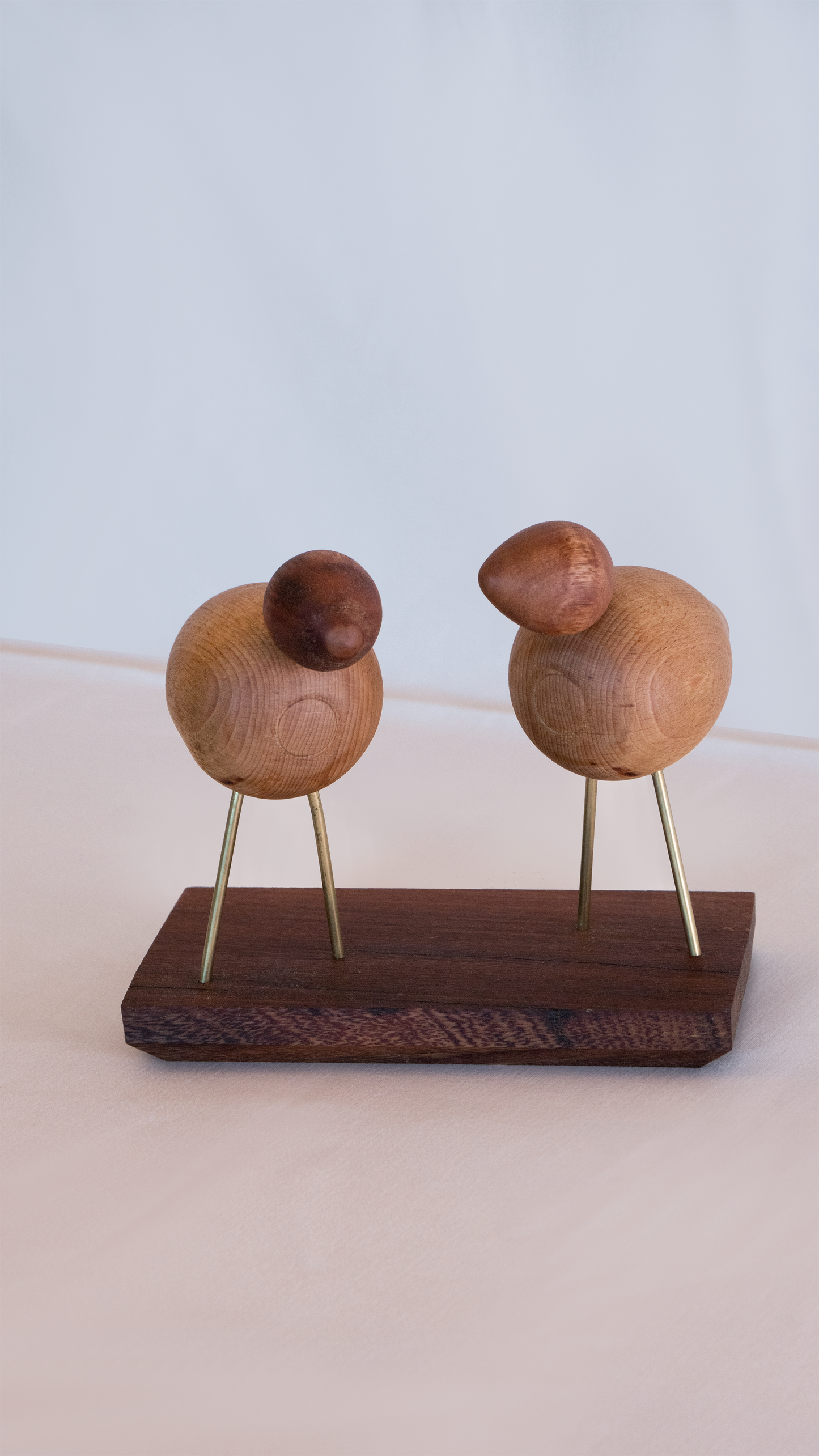 Wooden Bird Couple Figure