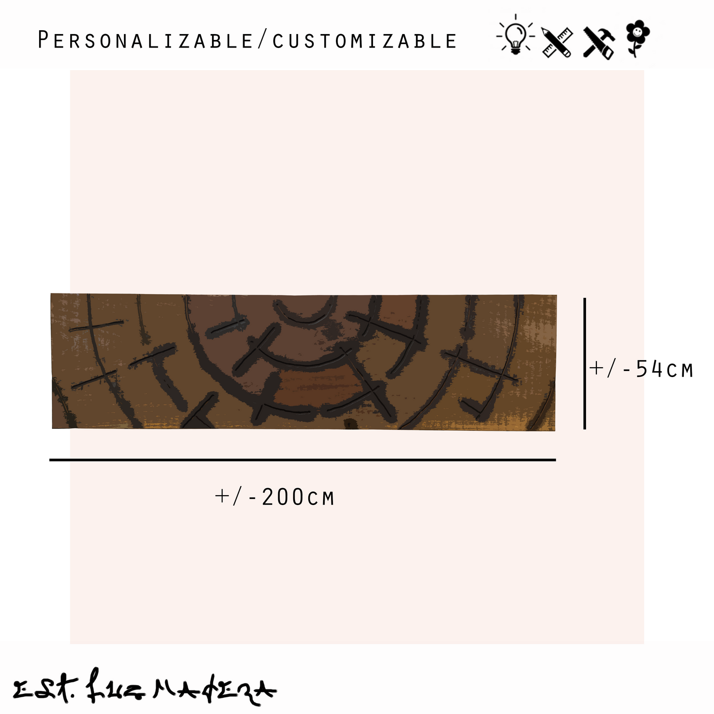 "Medio mil años - Model C" decorative wooden panel