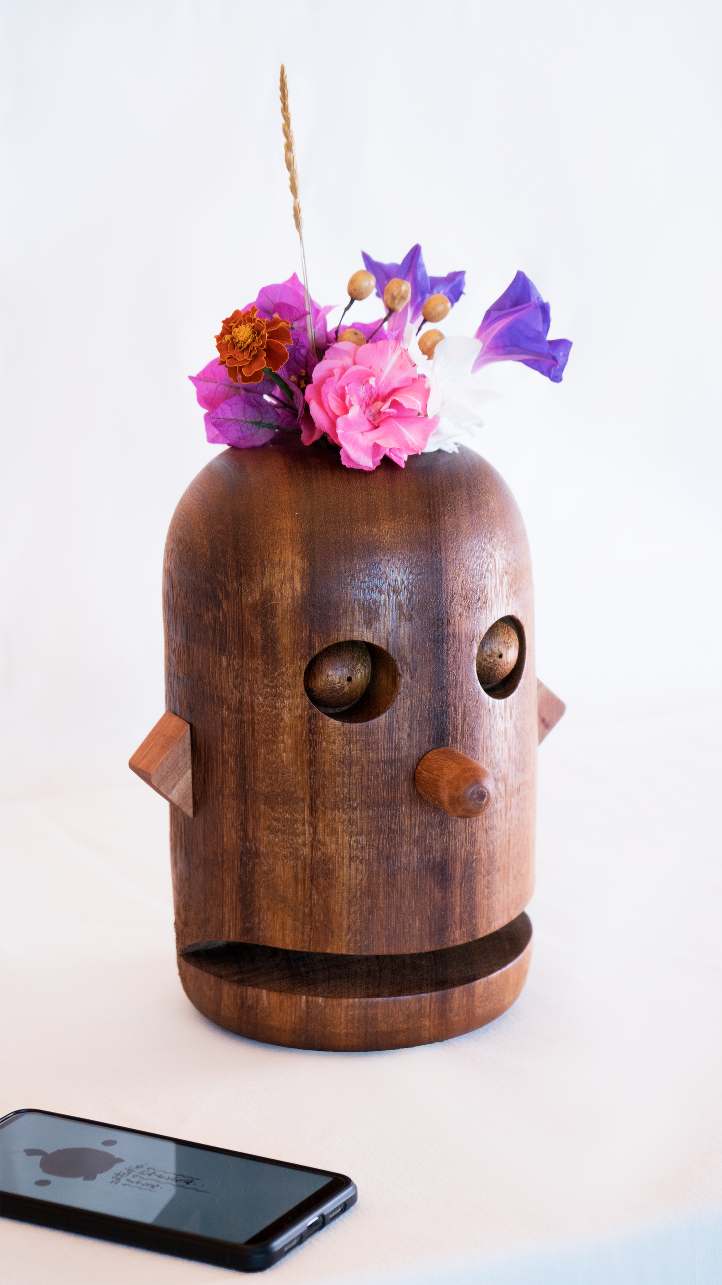 Florero cabeza de madera Bob pieza #1