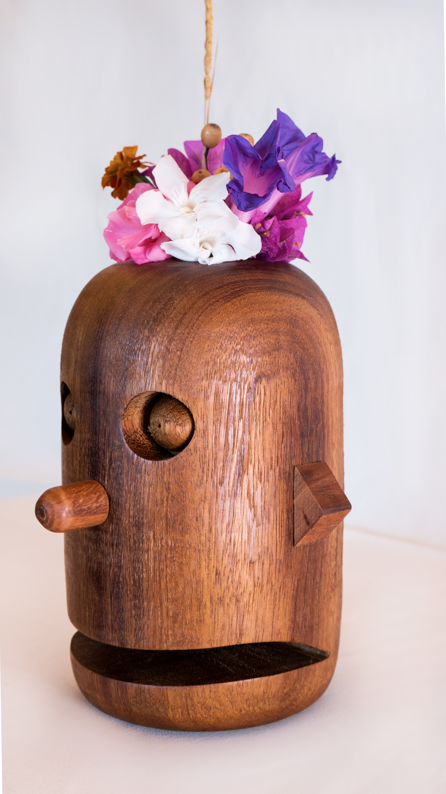 Wooden Head Vase Bob