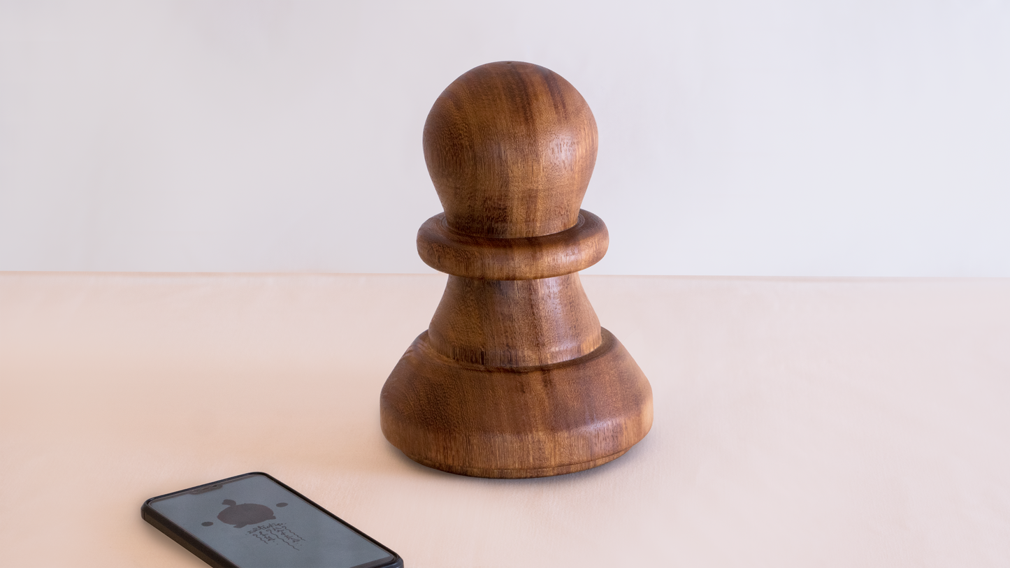 Figura decorativa de madera Peón ajedrez