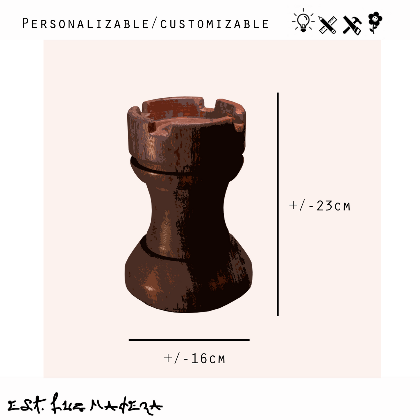 Wooden Chess Decorative Figure Rook