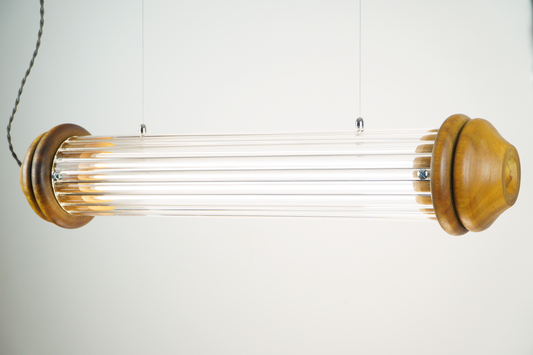 "Suspended glass lamp from the "Fi-lamps" collection (striped)"