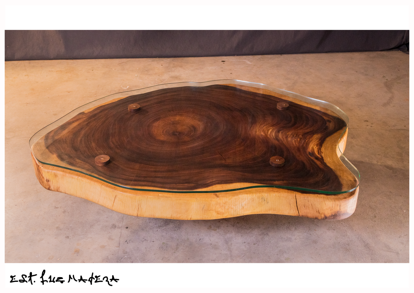 Mesa de centro madera "Rodaja Amber"